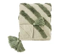 Plaid en coton tufté vert