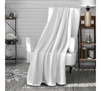 Soleil d'ocre, Plaid en Flanelle 140x200 cm Calin Blanc