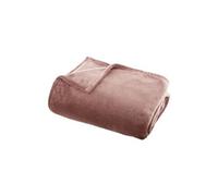 Plaid en flanelle coloris Rose - 130 x 180 cm --