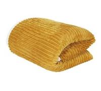 Plaid en flanelle cotelé doublure sherpa 180 x 220 cm moutarde moutarde G