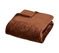 Atmosphera – Plaid Cuddly en flanelle – 130 x 180 cm – Marron