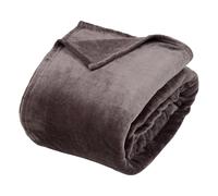 Créateur d'intérieur - Plaid en Flanelle Uni "Ollis" 240x260cm Gris Foncé