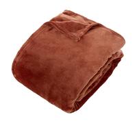 Créateur d'intérieur - Plaid en Flanelle Uni "Ollis" 240x260cm Terracotta