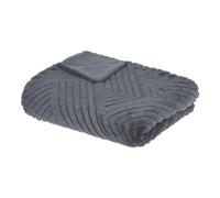 Plaid en Fourrure Gris Foncé Motif en Relief 180 x 230 cm - Atmosphera