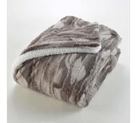 Plaid En Imitation Fourrure Doublé Sherpa Polyester Gris 150 X 125
