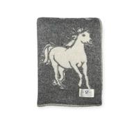 Plaid en laine réversible cheval plaids grey white