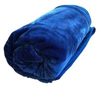 Plaid en Polaire Grande Taille 200 x 230 Cm Uni Couverture Canapé ou Lit en Microfibre Douce et Chaude (Bleu)