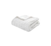 Plaid en polyester coloris blanc - Dim : L 160 x l 120 cm - -