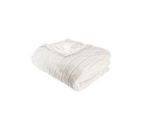 Plaid en polyester coloris blanc - Dim : L 230 x l 180 cm - -