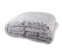 HOME DECO FACTORY TX8009 Plaid Sherpa Gris, Polyester, 120 x 150 x 2 cm