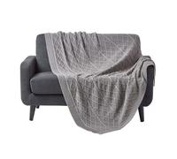 Plaid en tricot maille torsadée Gris 130 x 170 cm