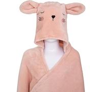Plaid enfant à capuche chat rose