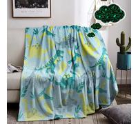 Plaid Enfant Lumineux et Phosphorescent - Couverture Chaude en Flanelle Avec Étoiles et Motifs de Poney, Licorne ou Dinosaure pour Garçons et Filles (Dinosaure C, 130x150cm)