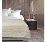 Plaid enroulable 220 x 240 cm - Polycoton Lucile Naturel avec fermeture boutons