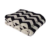 Plaid et Couverture by homemania tp15001 b Plaid, 100% Coton, Bleu mer/Ecru, à Une Place et demie, 170 x 130 x 0,1 cm