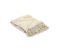 HOME DECO FACTORY – Plaid TX9134 Ethnique relief losange 120x150 cm écru
