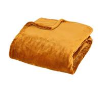 Atmosphera – Plaid en flanelle Cuddly 130x180 cm Jaune cumin