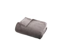 Plaid flanel uni gris 125X150