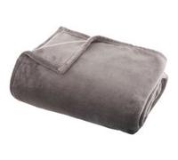 plaid flanel uni - 125 x 150 cm - gris moyen Gris G