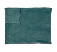 Plaid Flanelle 125x150cm Uni Bleu Canard - ESSENTIEL