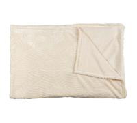 Plaid Flanelle 150x200cm Embossé Motif Feuilles Crème - CMP_Drop G
