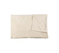 Plaid Flanelle 150x200cm Embossé Motif Feuilles Crème - CMP_Drop G