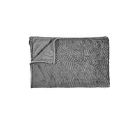 AltoBuy Plaid Flanelle 150x200cm Embossé Motif Feuilles Gris