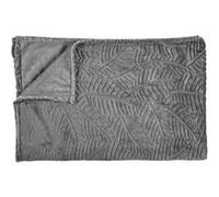 AltoBuy Plaid Flanelle 150x200cm Embossé Motif Feuilles Gris