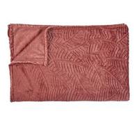 AltoBuy Plaid Flanelle 150x200cm Embossé Motif Feuilles Terracota