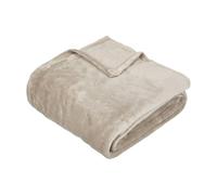 Atmosphera Plaid Ollis en flanelle beige 130x180 cm