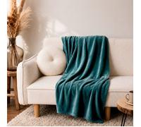 Plaid flanelle collection ANNA 125x150 cm bleu canard
