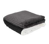 - Plaid flanelle côtelé - 180x220cm - Gris