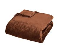 Plaid flanelle Cuddly marron 130x180cm - Atmosphera Créateur d'intérieur