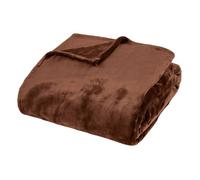 Atmosphera – Plaid en flanelle Cuddly Marron 180 x 230 cm