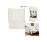 Plaid Flanelle Embosse Creme 120x150cm M12