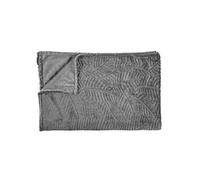 Generique Plaid flanelle embossé «Roméo» 120 x 150 cm doux et élégant Gris foncé
