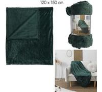 Home Deco Solid Flannel Throw 150 x 120 cm, Green