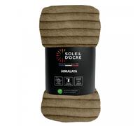 Soleil d'ocre, Plaid Flanelle et Velours 120x160 cm Himalaya Camel