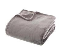 Atmosphera – Grand plaid en flanelle uni 230x180 cm – Gris