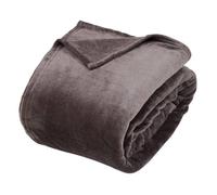 Plaid flanelle Ollis gris foncé 260x240cm - Atmosphera createur d'interieur