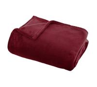 Plaid flanelle Ollis rouge grenat 180x130cm