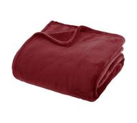 Plaid flanelle Ollis rouge grenat 230x180cm - Atmosphera createur d'interieur