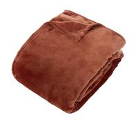 Plaid flanelle Ollis terracotta 260x240cm - Atmosphera createur d'interieur