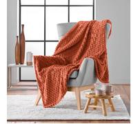 Plaid flanelle relief 125 x 150 cm Mini Breetzy terracotta