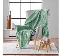 Plaid flanelle relief 125 x 150 cm Mini Breetzy vert sauge