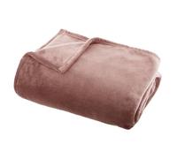 Plaid flanelle rose 125x150cm - Atmosphera Créateur d'intérieur
