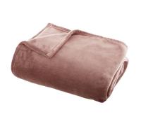 Atmosphera - Grand plaid en Flanelle uni - 180x130 cm - Rose - OLLIS Rose, Rose G
