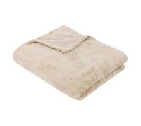 Atmosphera Créateur d'intérieur – Plaid flanelle Roy – Beige lin – 125x150 cm