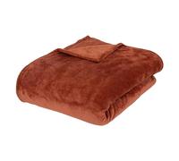 Atmosphera – Plaid en flanelle Ollis – 180 x 230 cm – Rose terracotta