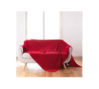 Plaid Flanelle Uni Arya 180x220cm Carmin Rouge